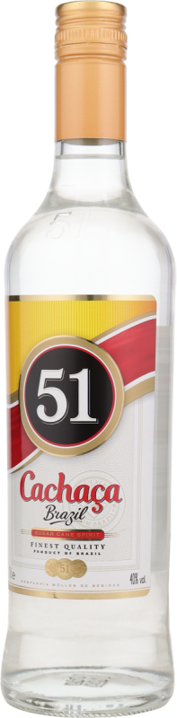 Cachaca 51  Brasilianischer Zuckerrohrbrand 40% vol. 0,7l