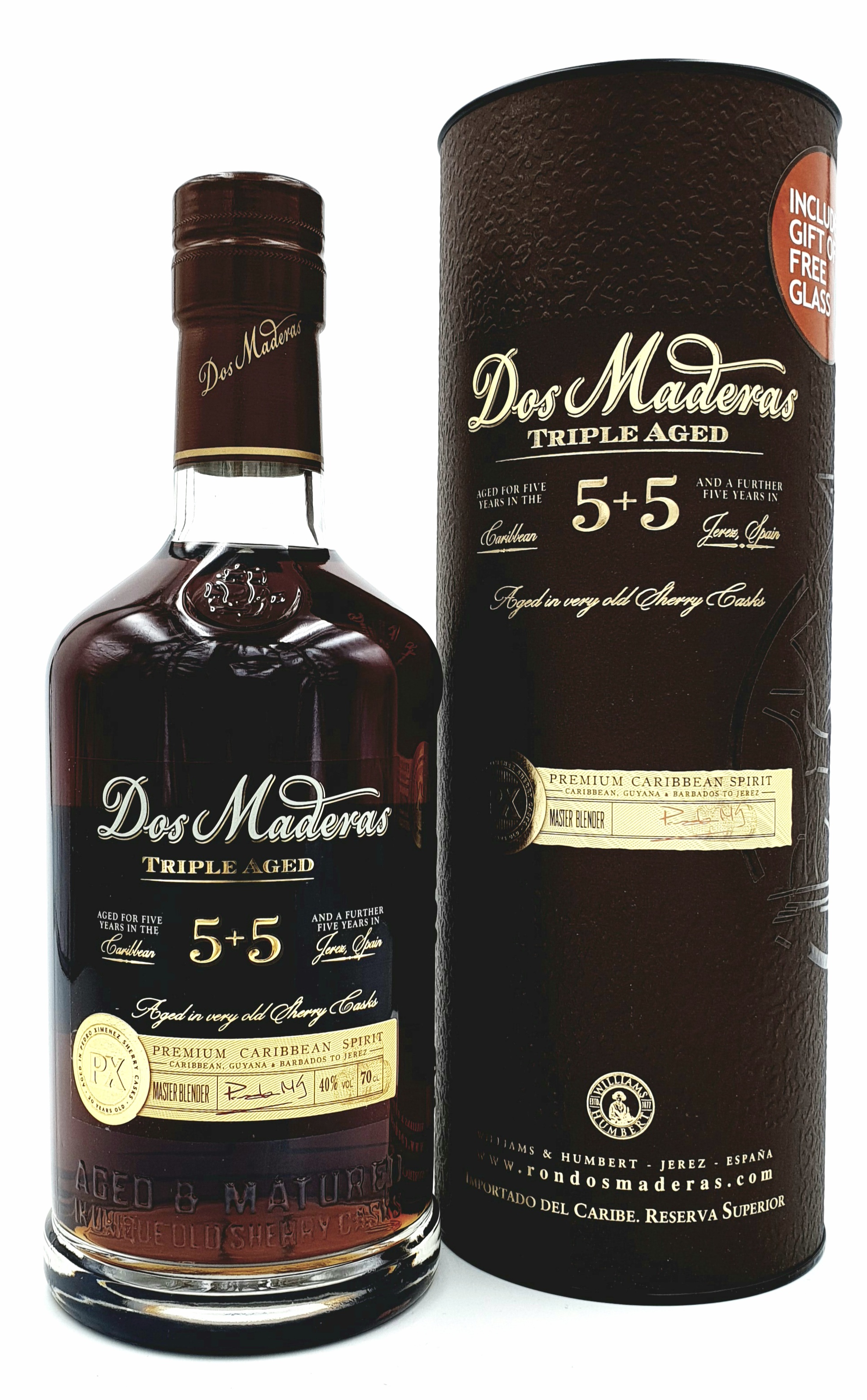 Dos Maderas Rum PX 5Y + 5Y 40% vol. Rum aus Spanien 0,7 l
