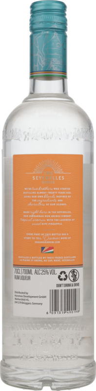 Takamaka Pineapple Liqueur auf Rum Basis 25% vol. Seyschellen 0,7 Ltr.