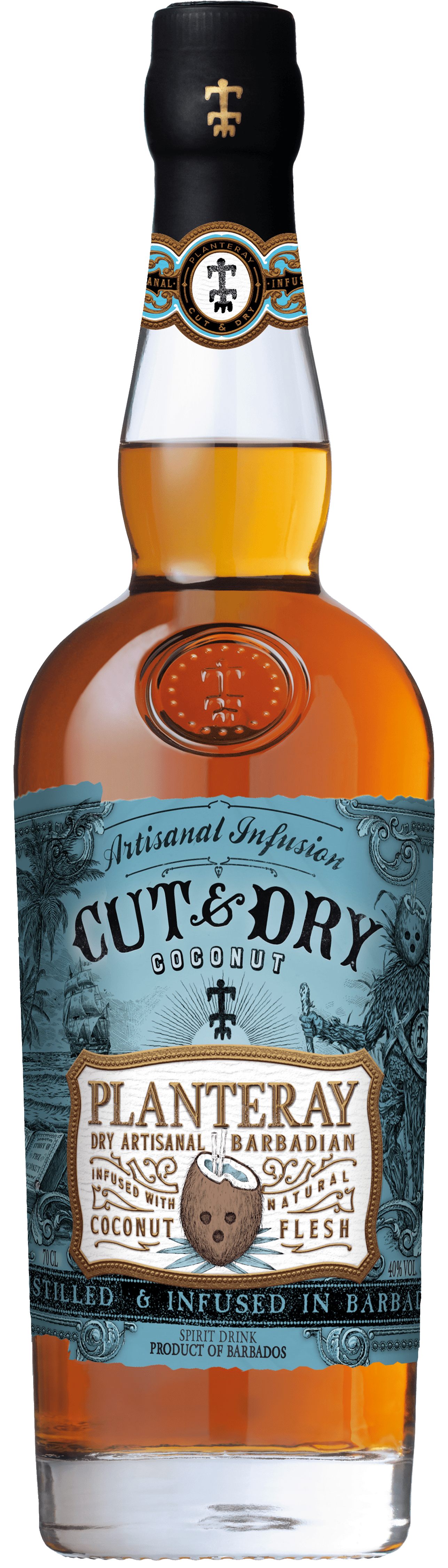 Planteray Cut & DRY  Artisanal Coconut Rum 40% vol. 0,7 l