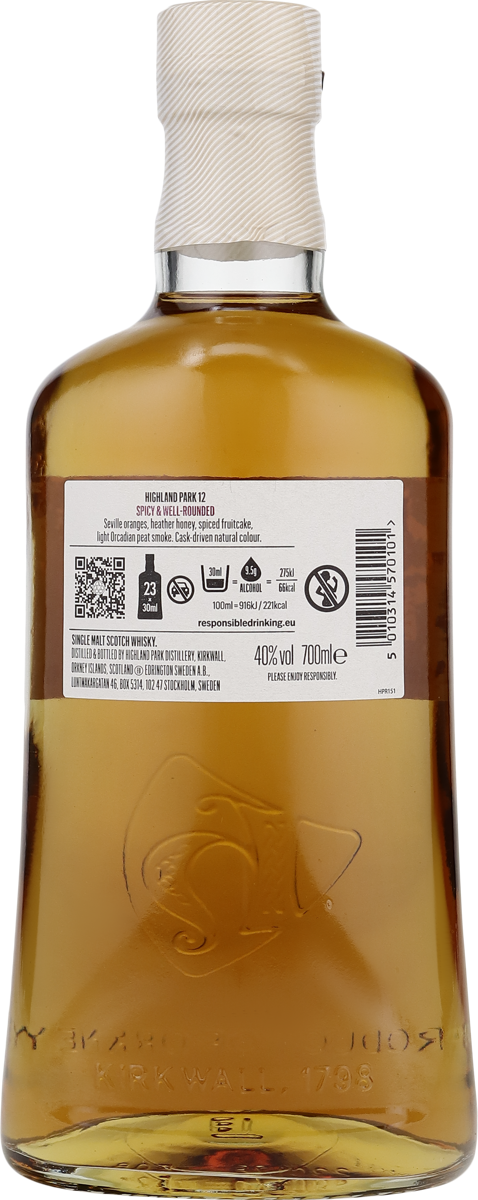 Highland Park 12 Jahre Single Malt Whisky Spicy & Well-Rounded 40% vol. 0,7 l