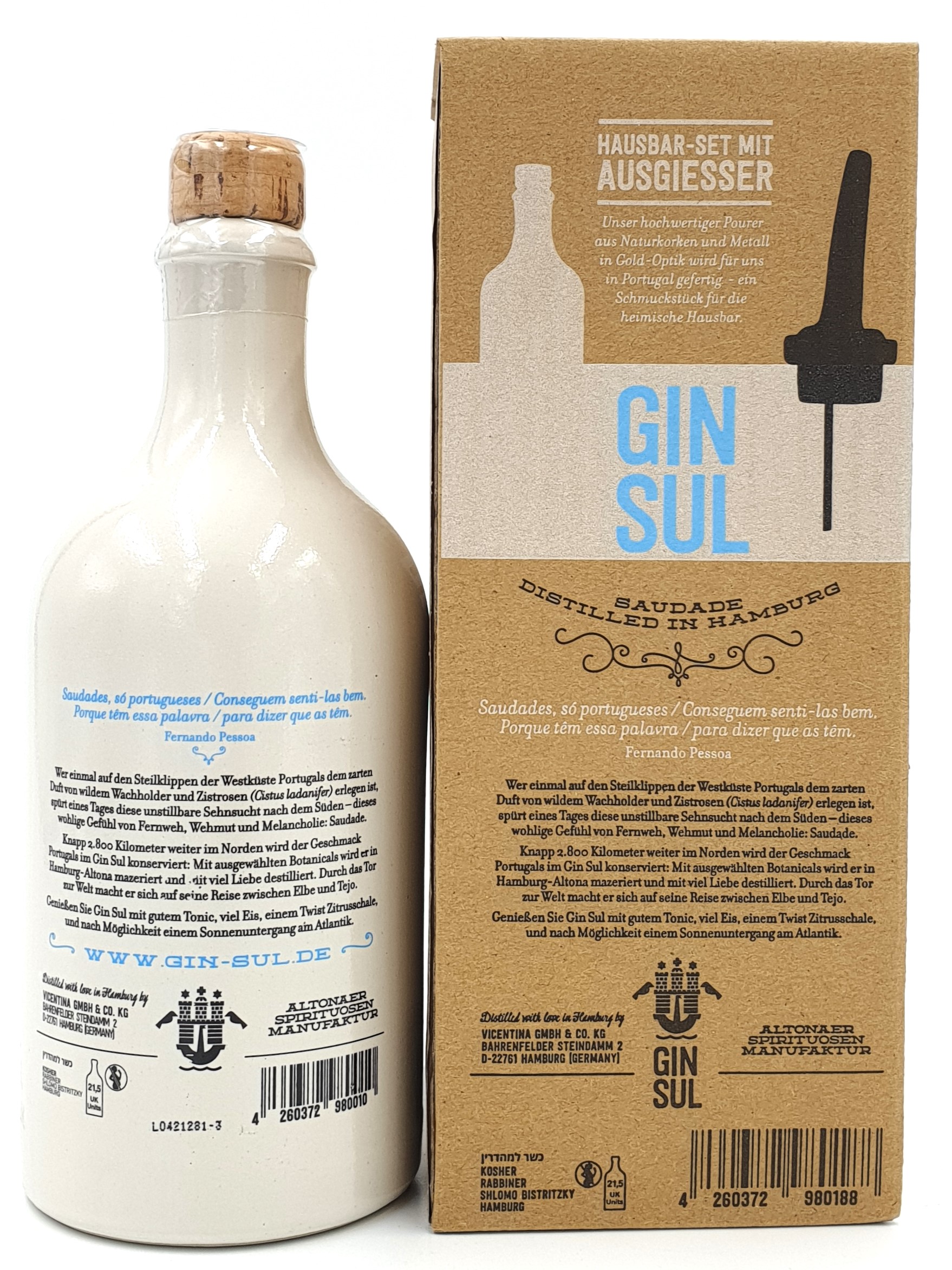 Gin Sul London Dry 43% vol. Handcrafted aus Hamburg 0,5 l