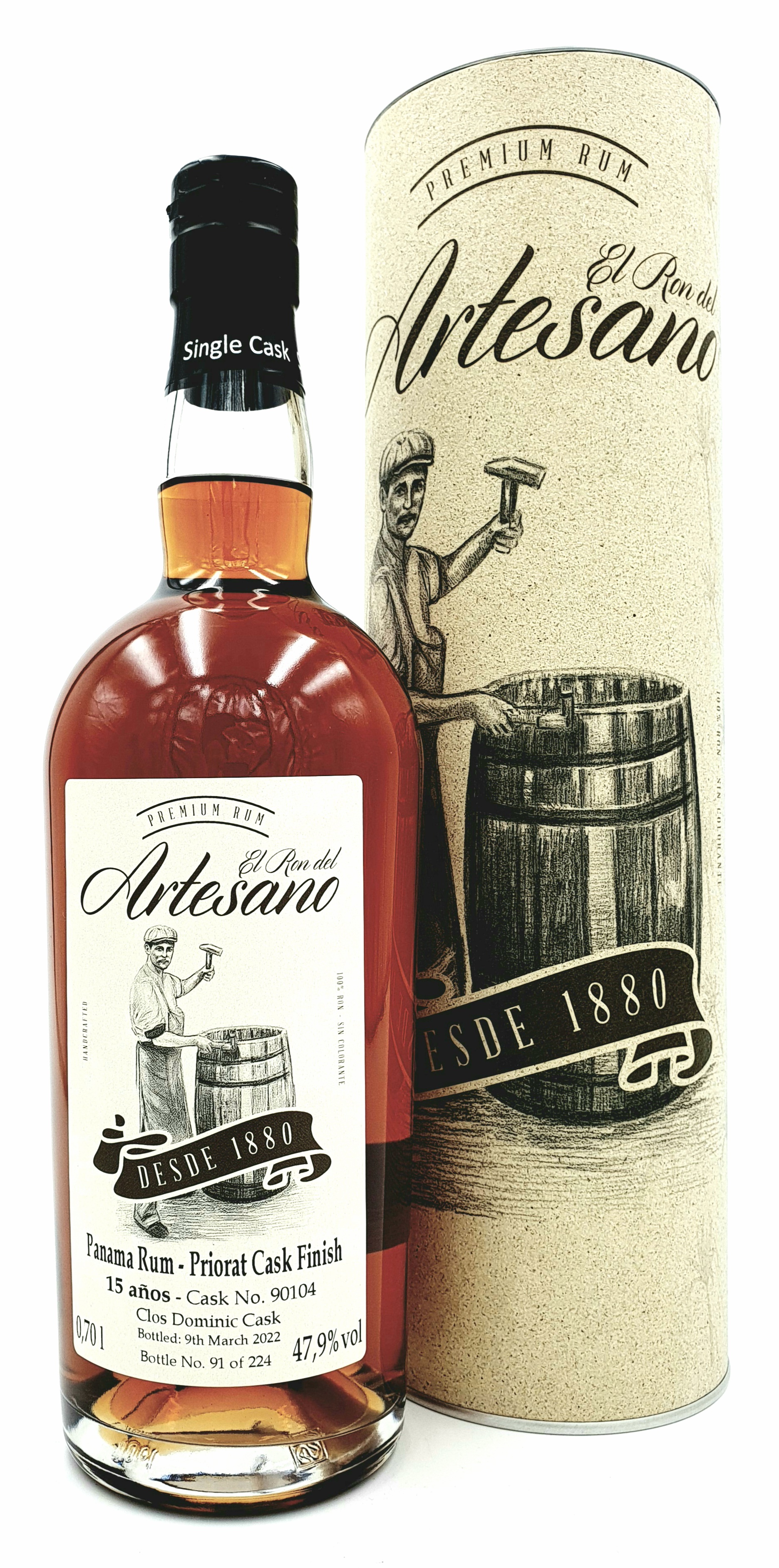 Ron Artesano 15yo Priorat Rotwein Cask 47,9%vol. 0,7l