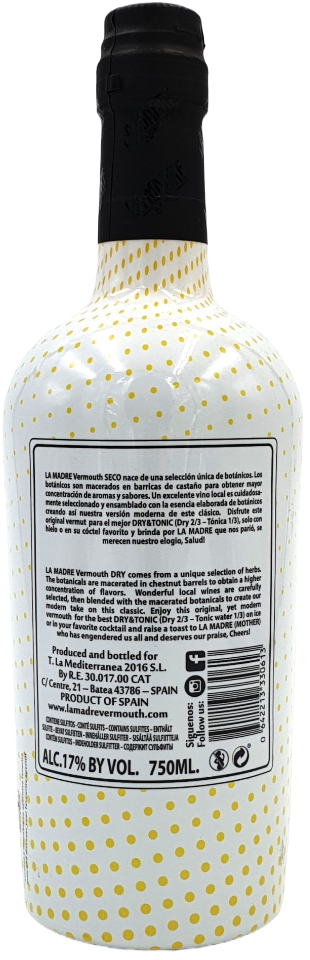 La Madre WHITE DRY Vermouth aus Spanien 17% vol. 0,75 l