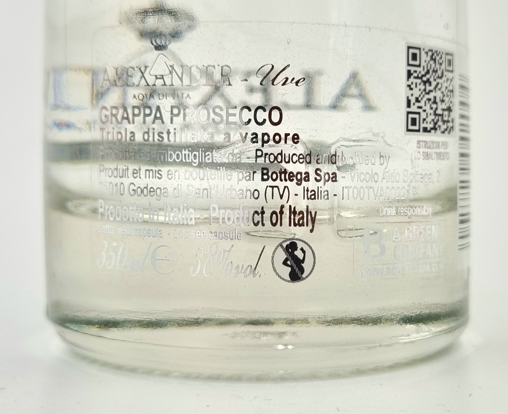 Grappa Prosecco 38% vol. Alexander 0,35l