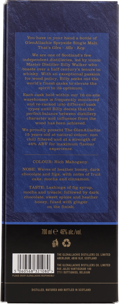 GlenAllachie 15 Jahre Single Speyside Malt 46 % Vol. 0,7 l