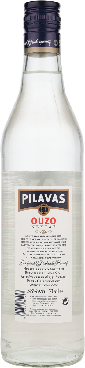 Ouzo Nektar Pilavas 40% vol. 0,7 l