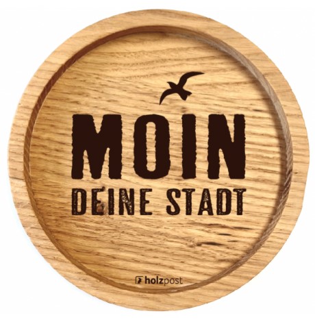 Holzpost Untersetzer aus Eiche "MOIN Bremerhaven" Stk.