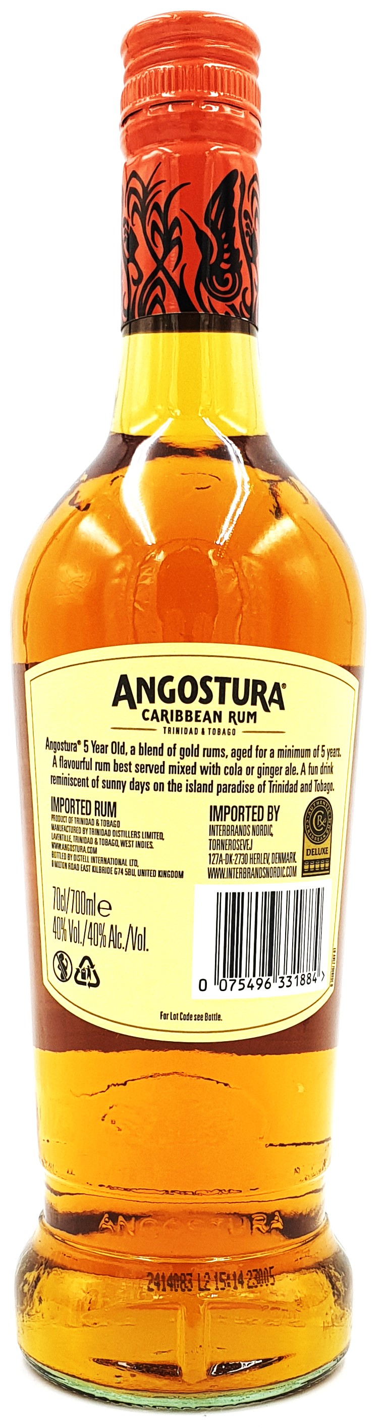 ANGOSTURA Gold Rum 5 Jahre 40% vol. From Trinidad & Tobago 0,7 l