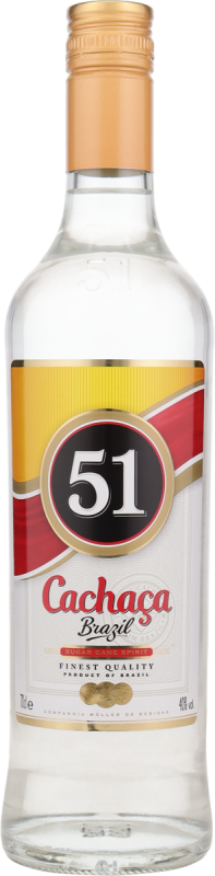 Cachaca 51  Brasilianischer Zuckerrohrbrand 40% vol. 0,7l