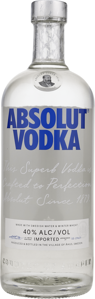 Absolut Vodka Blue  40% vol. Country of Sweden 1,0 l