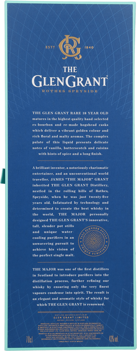 The Glen Grant Single Malt Scotch Whisky Rare 18 Years 43% vol. 0,7l