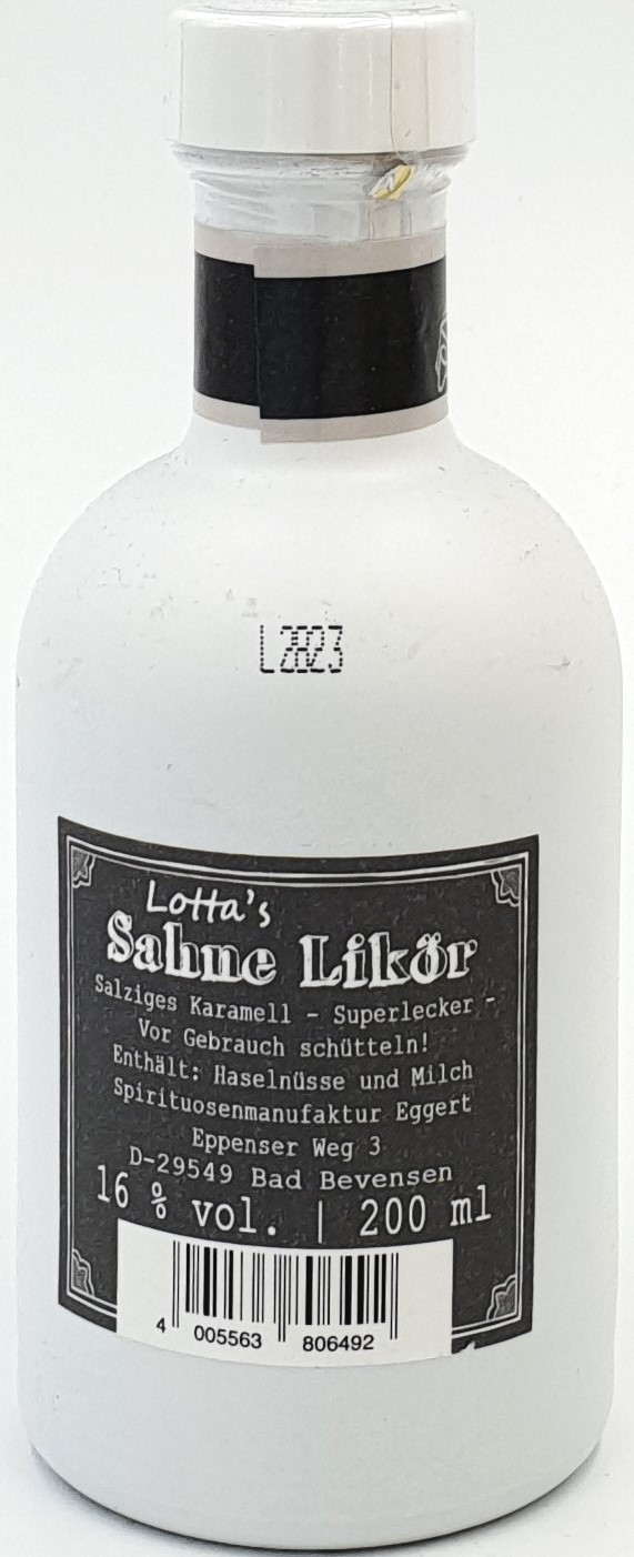 Lotta's Sahne Likör -Salziges Karamel- 16% vol. 0,2l