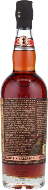 Rum Plantation Overproof Artisanal Barbados, Jamaica, Guyana 69% vol. 0,7 l
