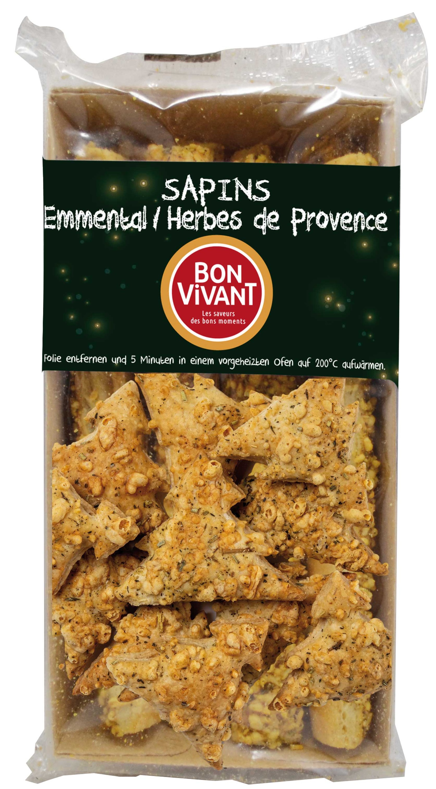 Bon Vivant Weihnachten Sapins Emmental Herbes de Provence Blätterteig Tannenbäumchen Frankreich 60 g
