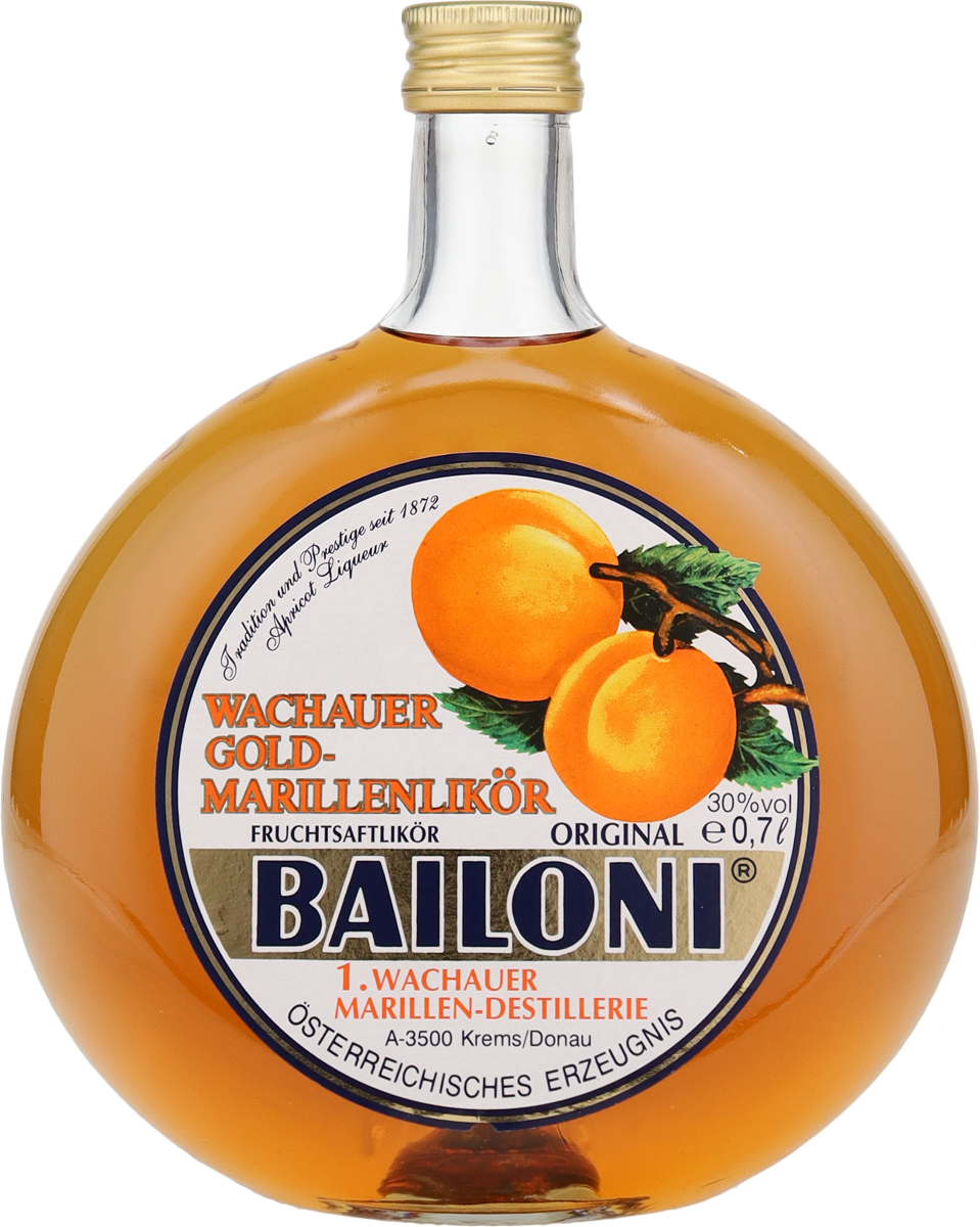 Bailoni Marillenlikör 30% vol. Wachauer Gold-Marillenliqueur 0,7 l